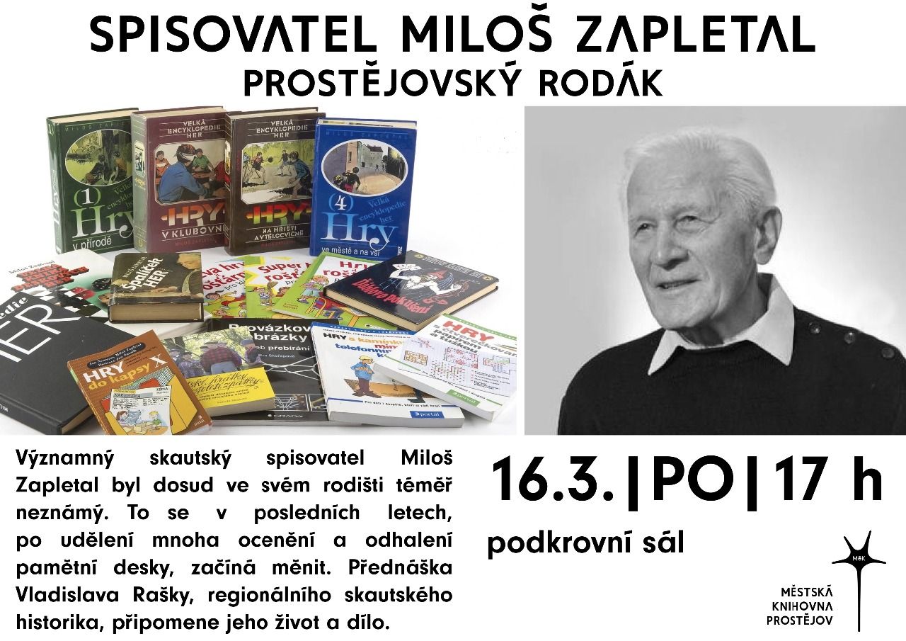 Pozvánka na přednášku Zapletal